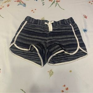 Athleta linen shorts navy and white stripes size 4